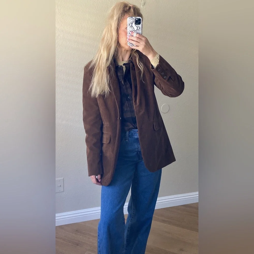 NEW Free People Paper Cut Faux Suede Blazer